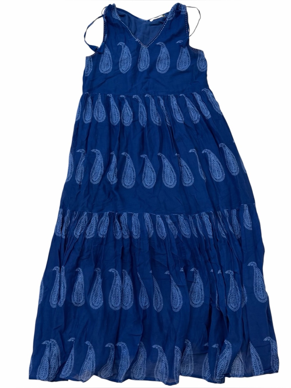 Dolma Blue Paisley Tiered Maxi Dress